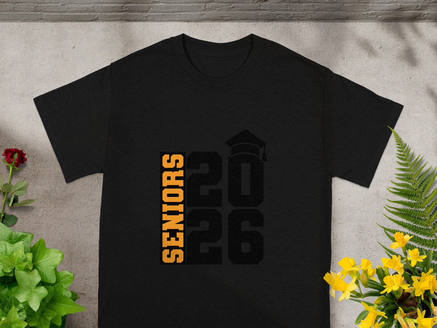 Seniors 2026 Graduation Tee with Cap Graphic T-shirt