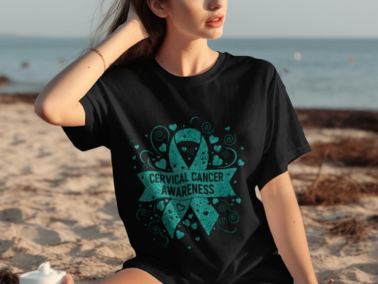 Cervical Cancer Awareness Black Graphic T-Shirt
