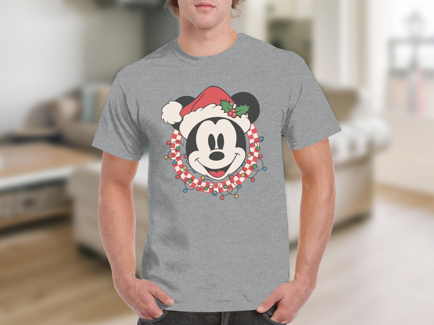 Festive Graphic Holiday Mickey Mouse T-shirt