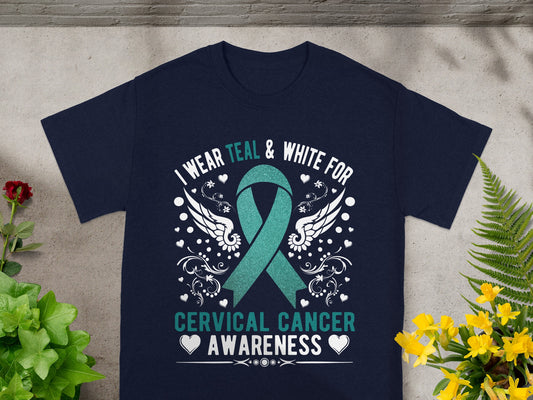 I Wear Teal and White for Cervical Cancer Awareness Product