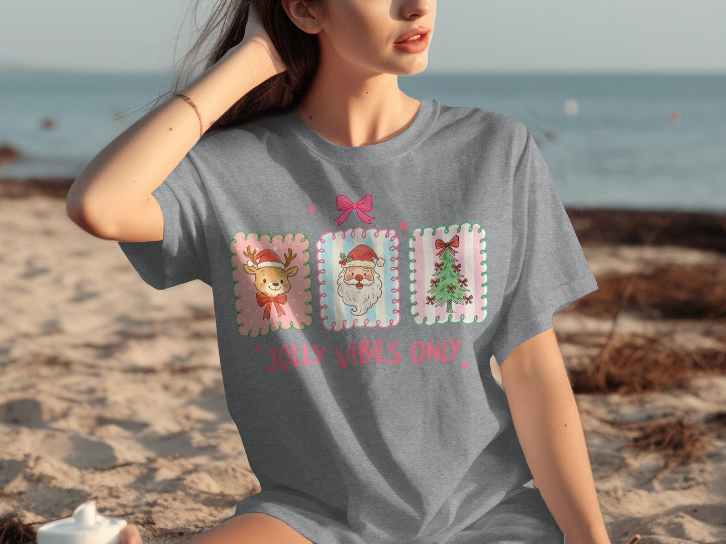 Jolly Vibes Only Christmas Design Shirt