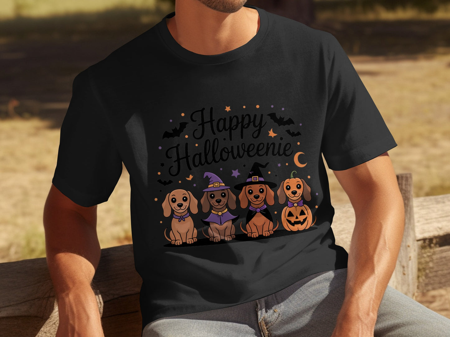 Happy Halloweenie Cute Dachshunds Halloween T-Shirt