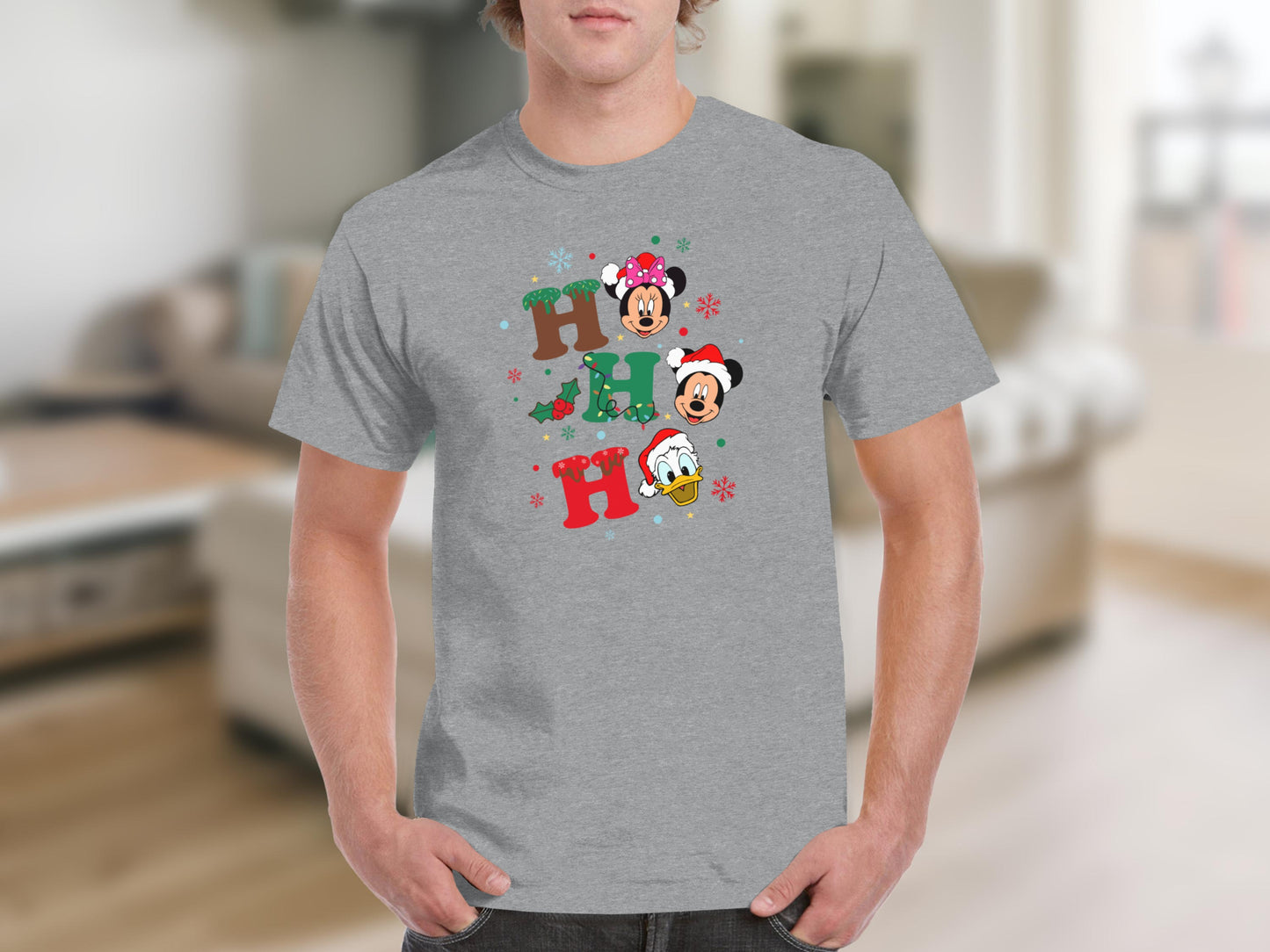 Disney Characters Ho Ho Ho Christmas T-Shirt