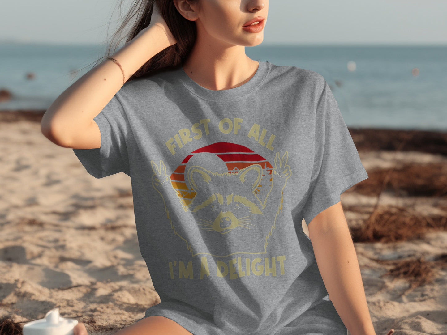 First Of All I'm A Delight Peace Sign Graphic T-Shirt