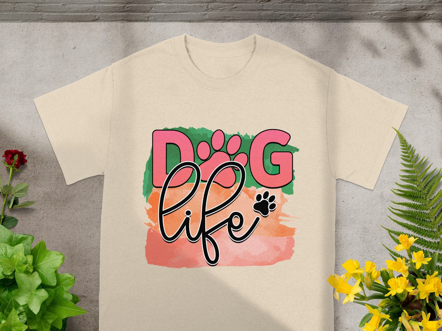 Dog Life Colorful Design Short Sleeve T-Shirt