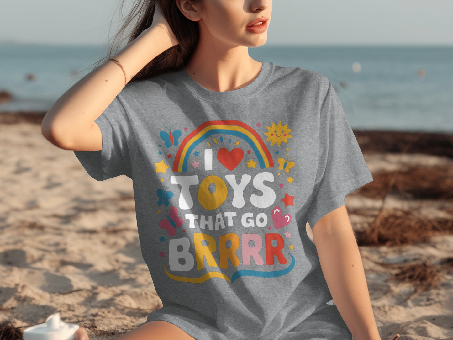I Love Toys That Go BRRR Colorful Graphic T-shirt