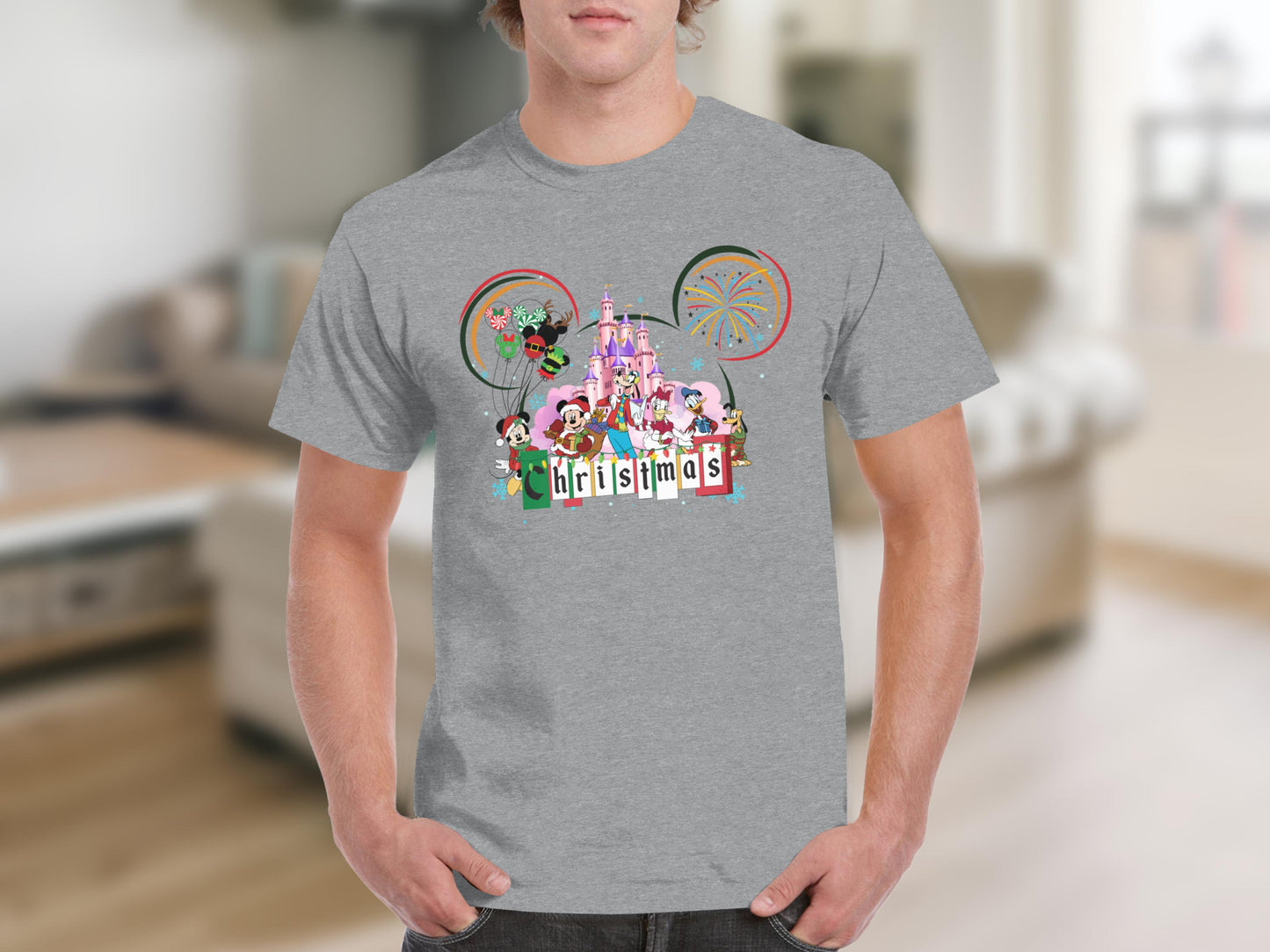 Disney Christmas Magic Castle Fireworks T-shirt