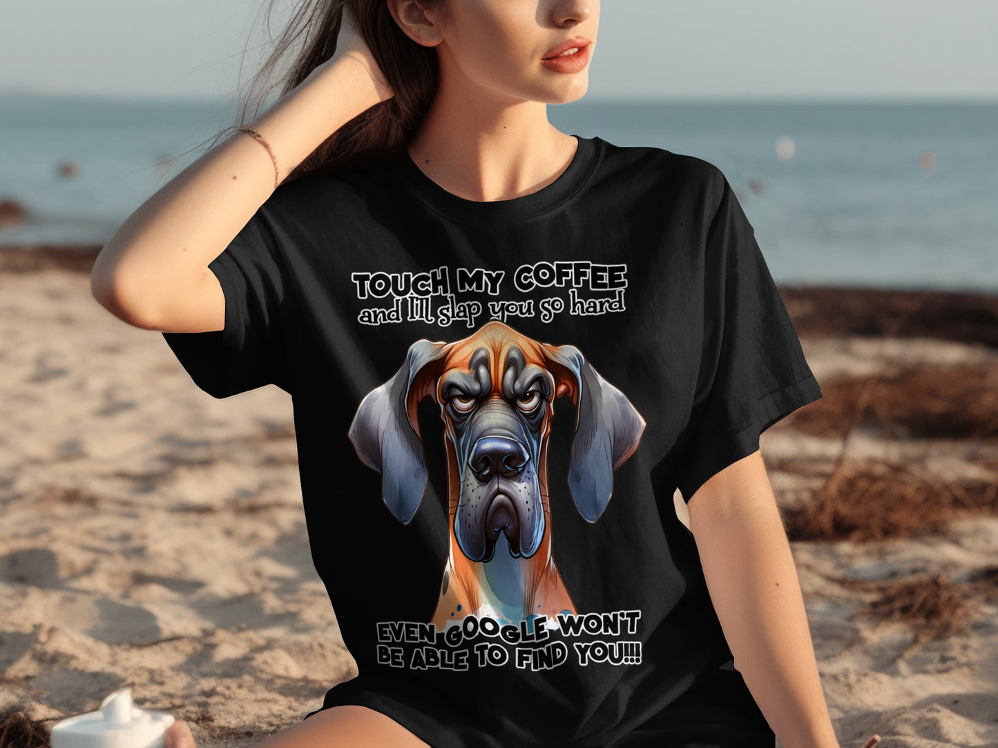 Funny Boxer Dog Touch My Coffee Humorous Shirt