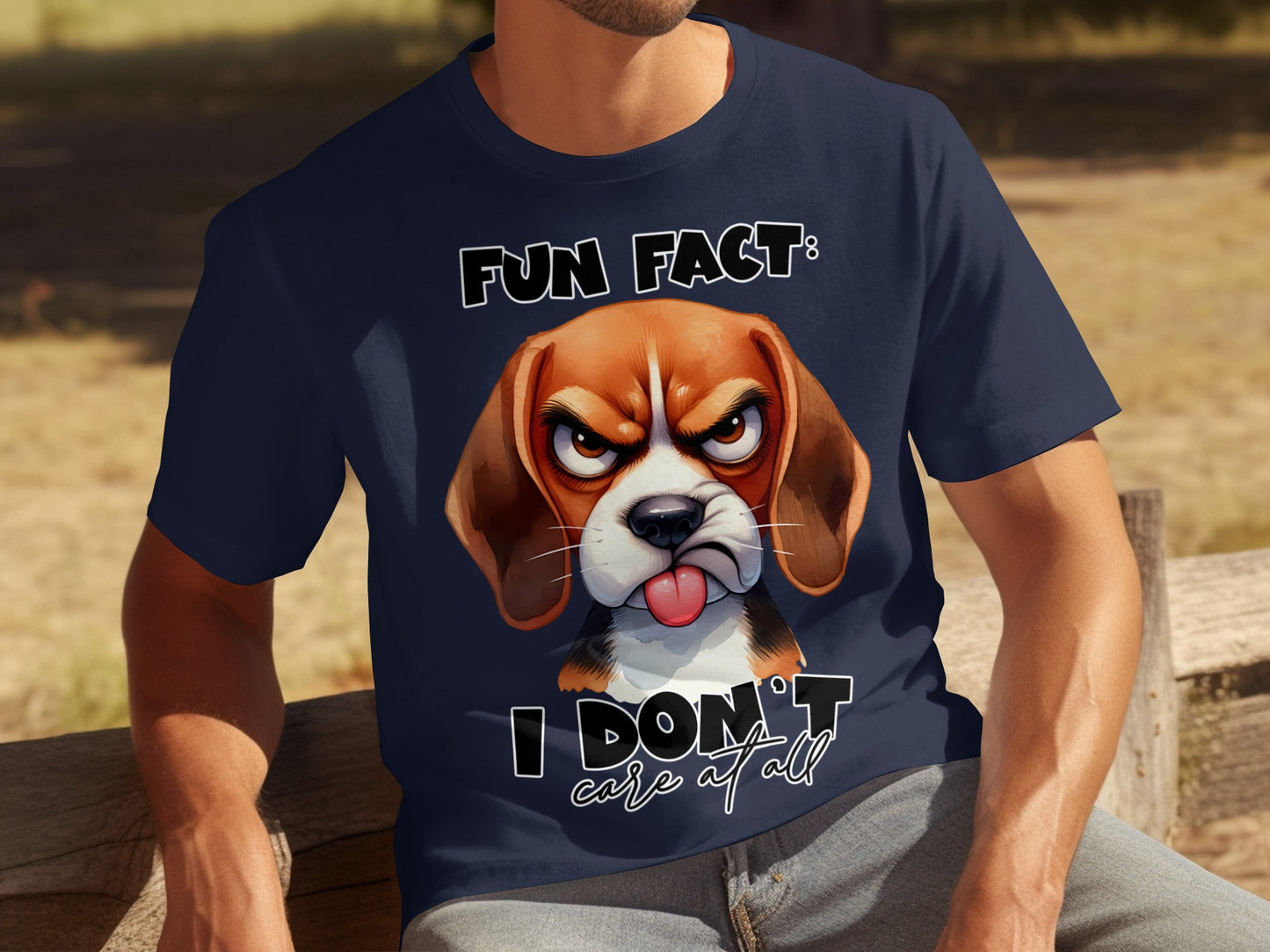 Fun Fact I Don't Care at All Dog Graphic T-Shirt