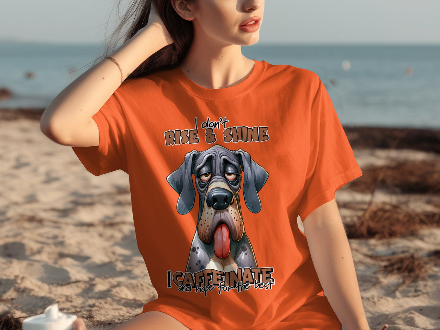 Don't Rise and Shine Dog T-Shirt for Coffee Lovers