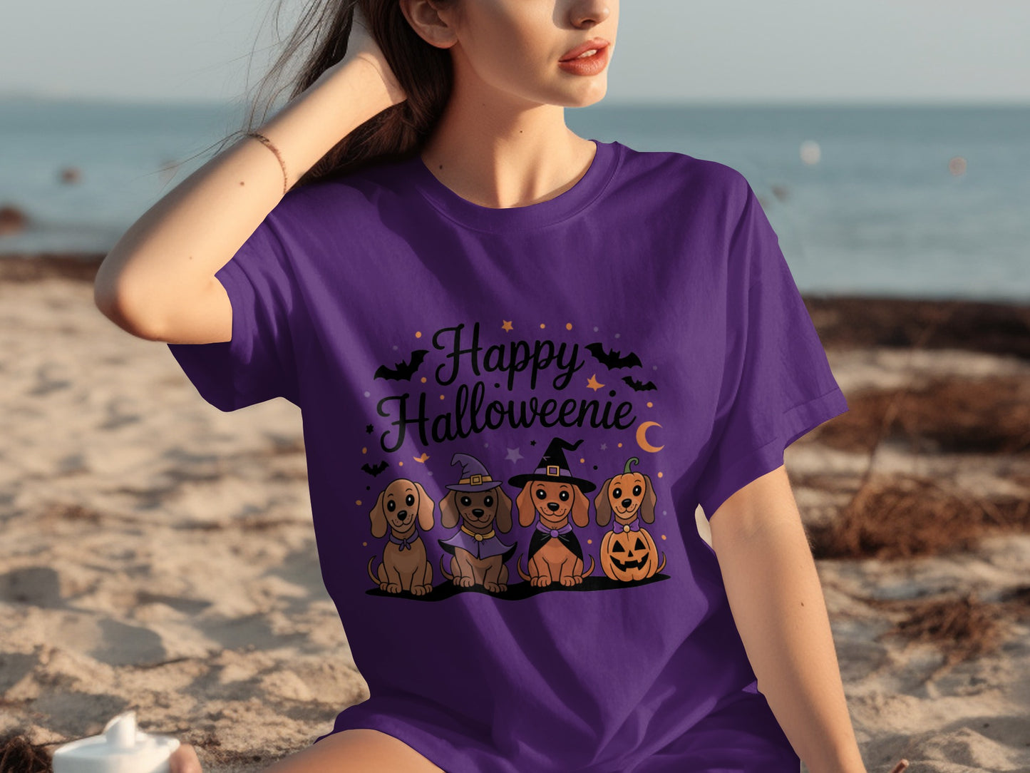 Happy Halloweenie Cute Dogs Graphic T-Shirt