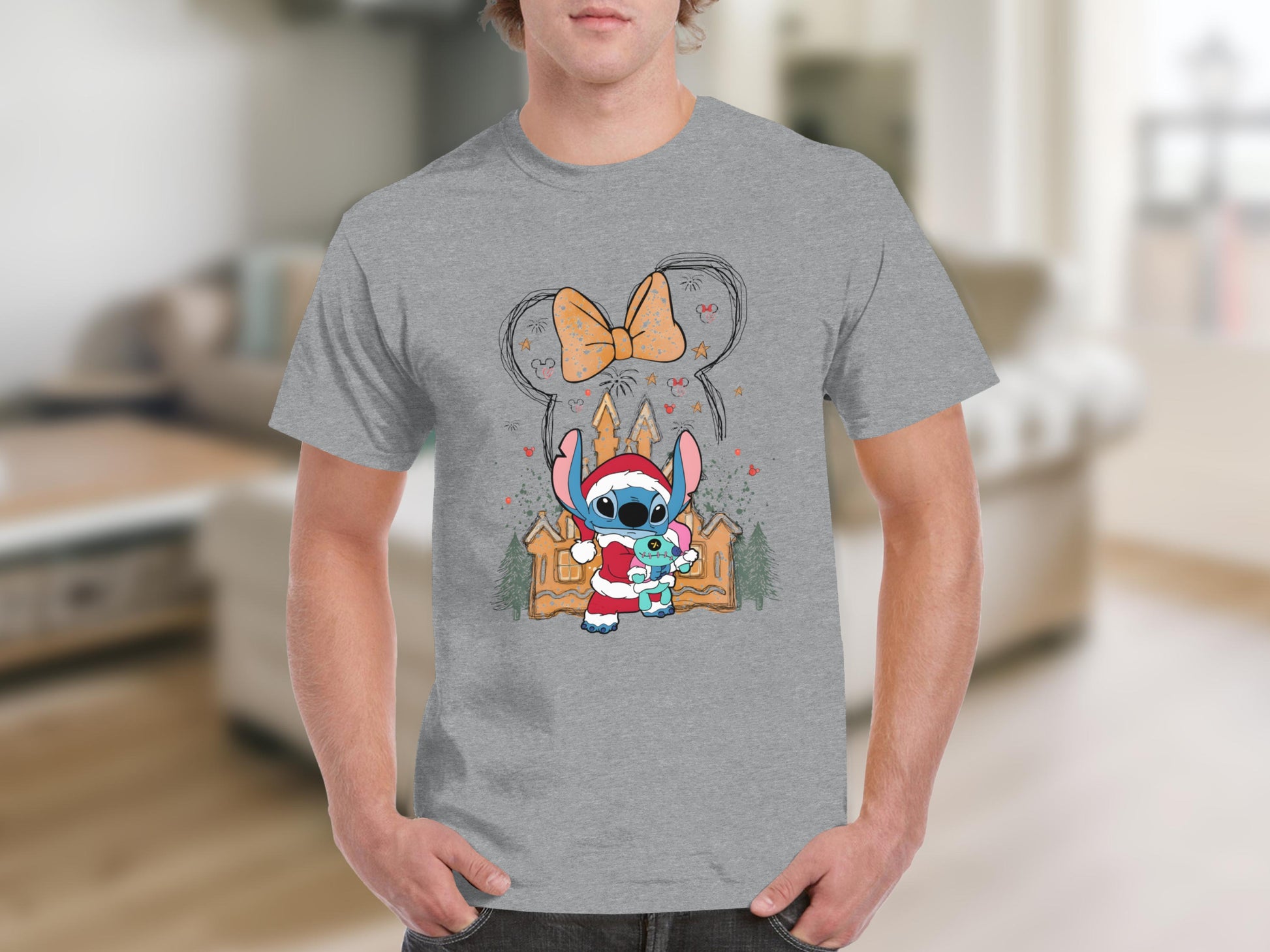 Festive Cartoon Character Santa Claus Graphic Tee