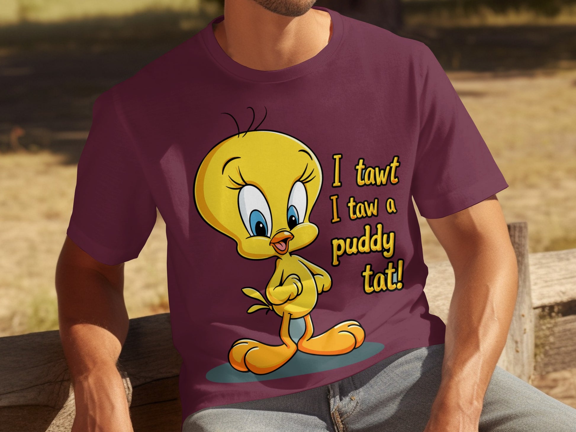 I tawt I taw a puddy tat Tweety Bird cartoon shirt
