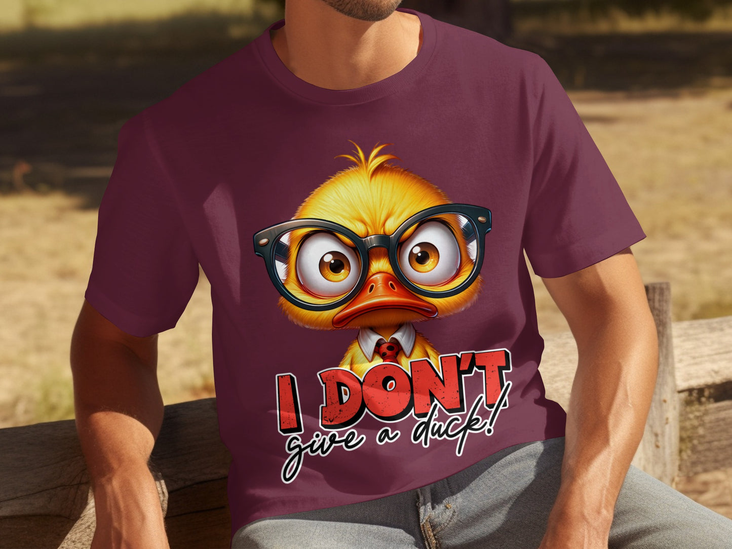 I Don't Give a Duck Funny Duck with Glasses T-shirt