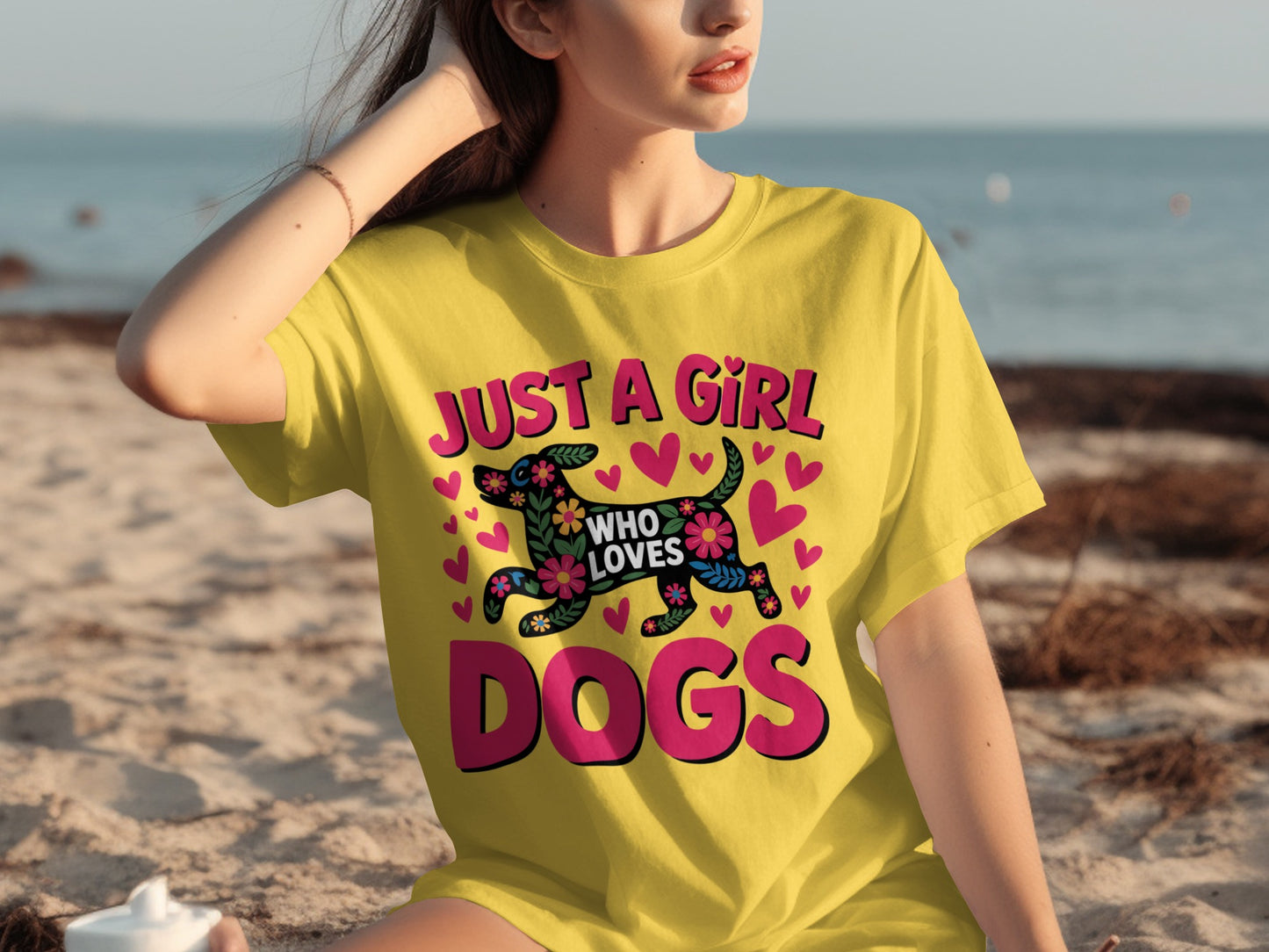 Just a Girl Who Loves Dogs Colorful T-Shirt