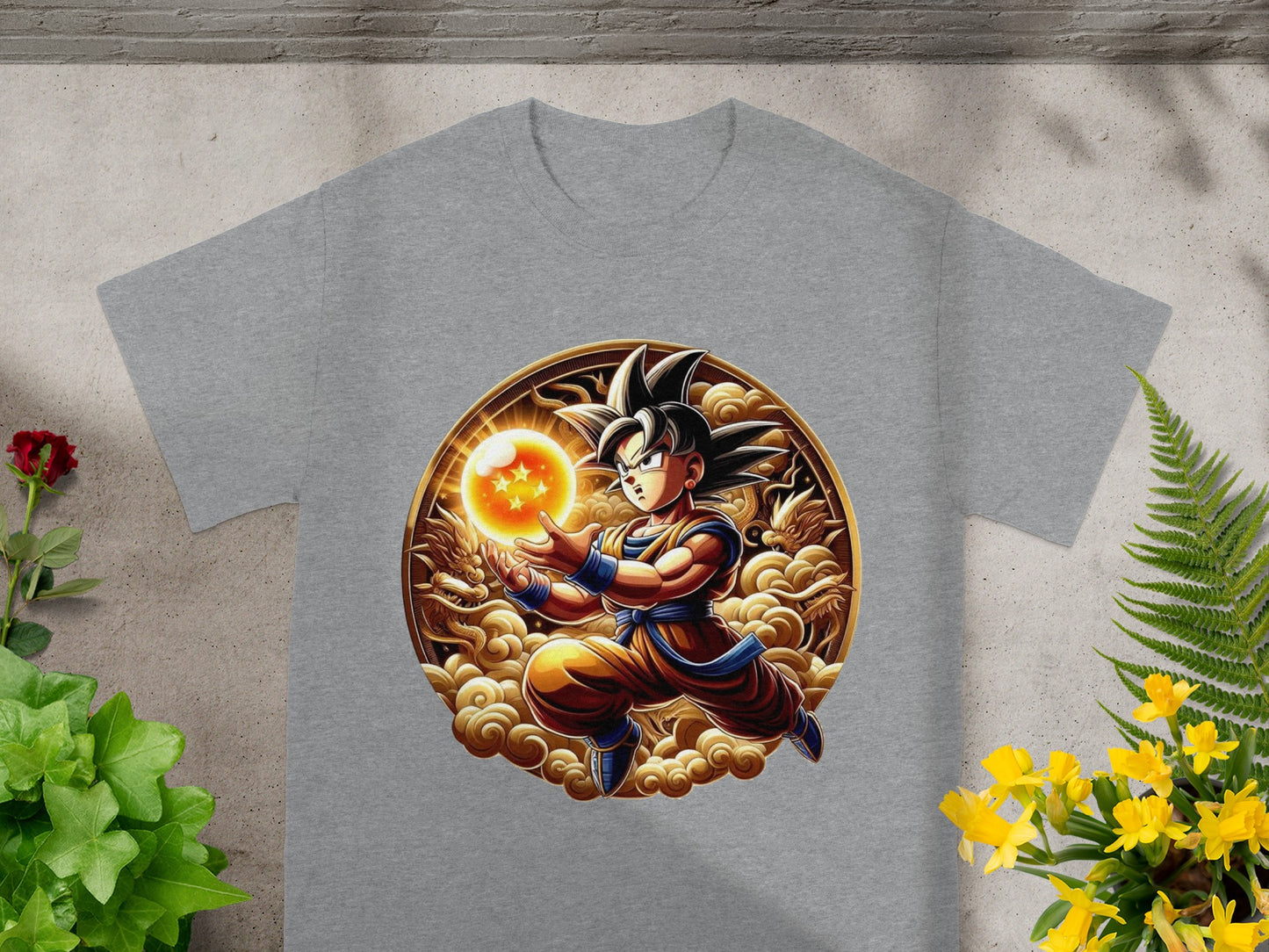 Goku from Dragon Ball Z holding a glowing energy ball.