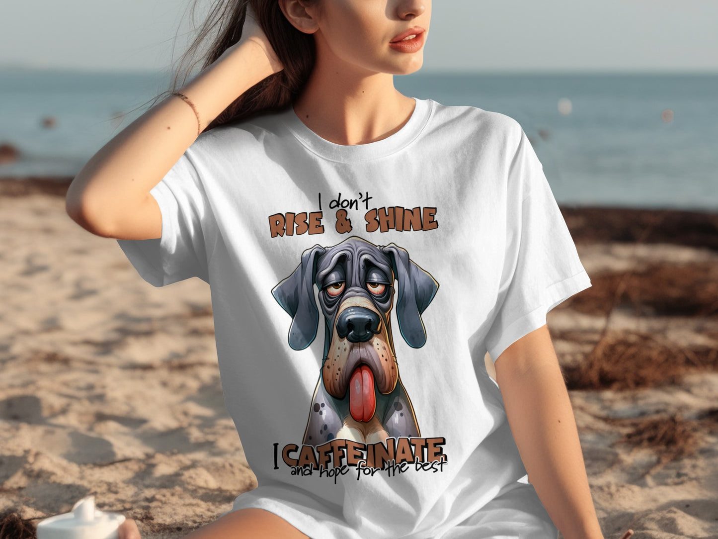 I Don't Rise and Shine I Caffeinate Funny Dog Shirt