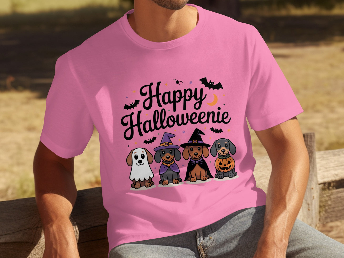 Happy Halloweenie Cute Dogs Design T-Shirt