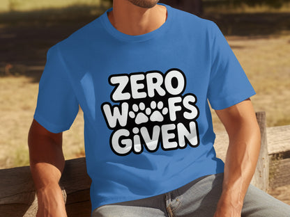 Zero Woofs Given Funny Paw Print Graphic Tee