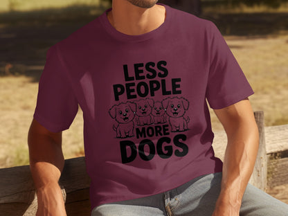 Less People More Dogs Graphic T-Shirt for Dog Lovers