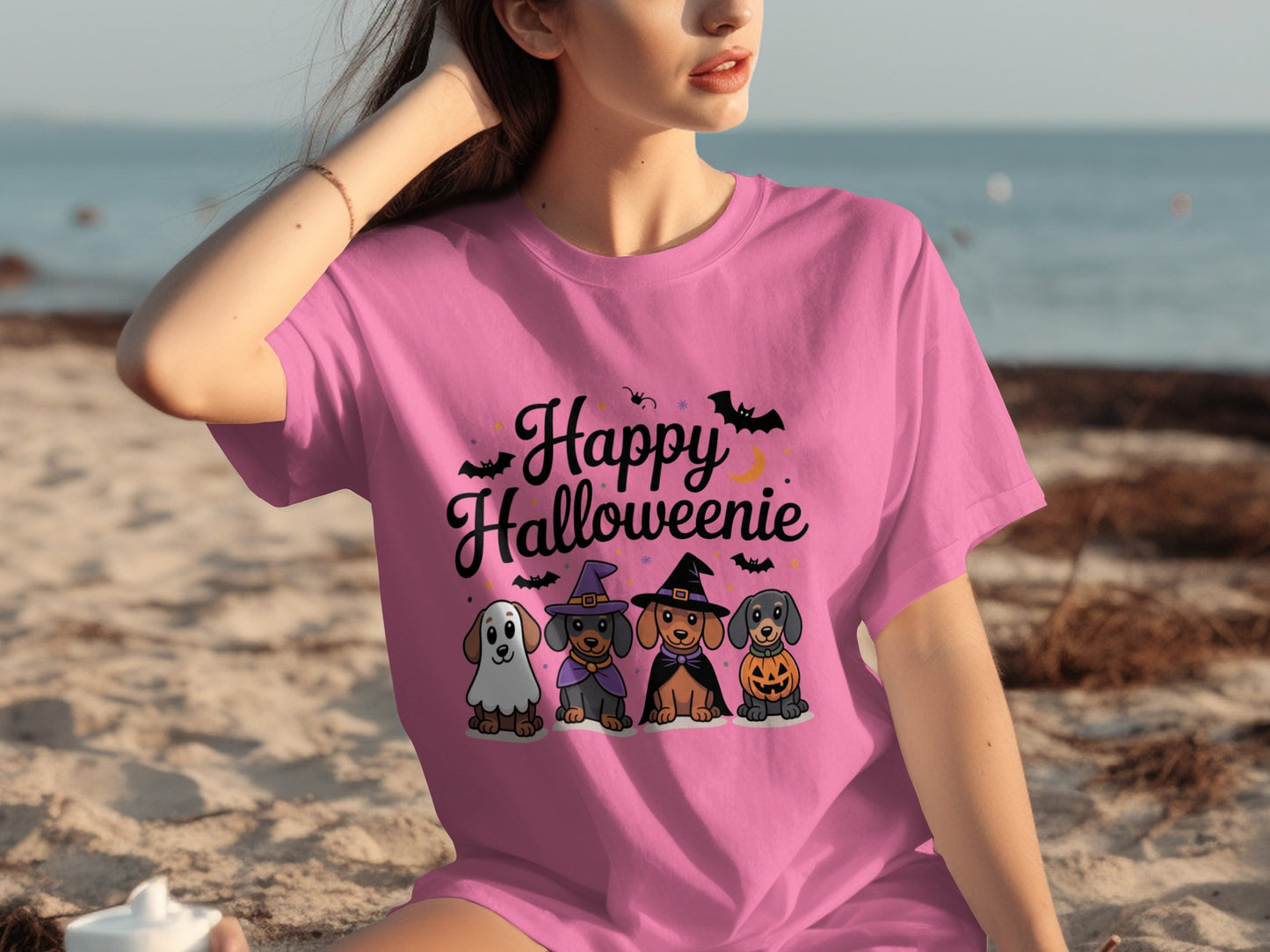 Happy Halloweenie Cute Halloween Dogs Graphic T-Shirt
