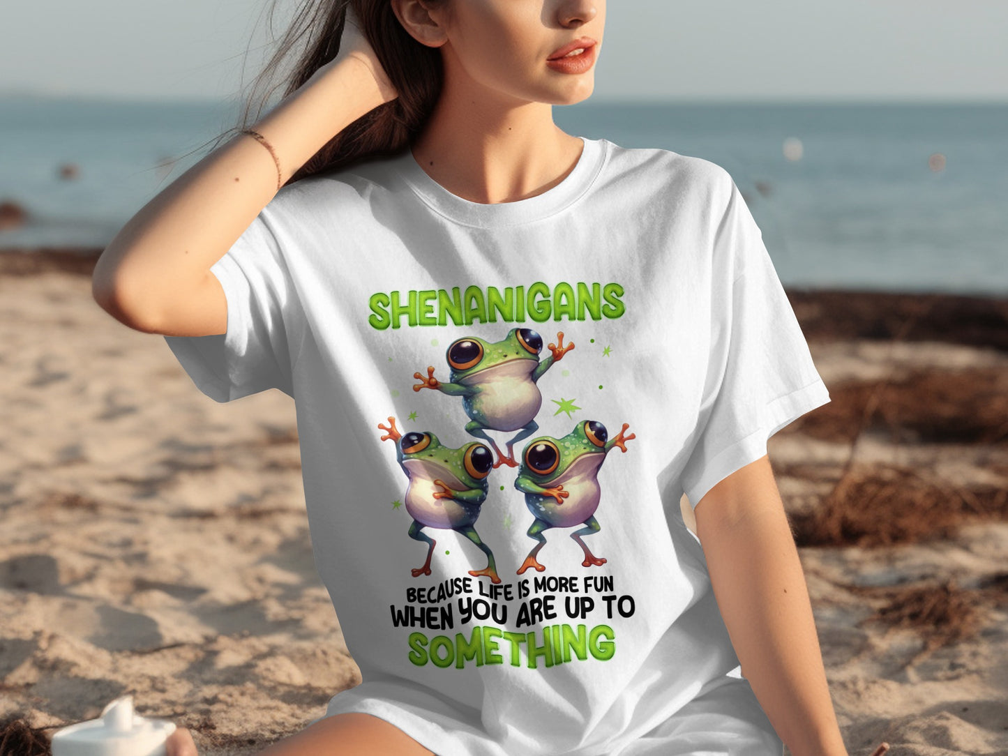 Shenanigans Frog Fun Graphic Tee for Up to Something
