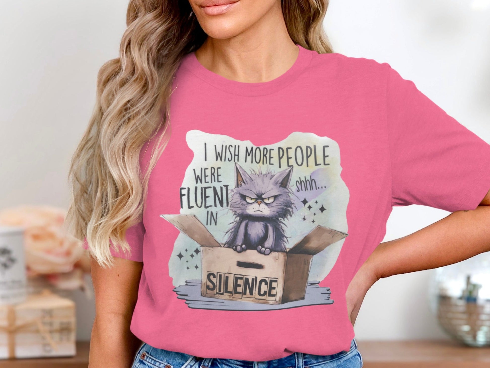 Grumpy Cat Fluent in Silence Graphic Tee Shirt