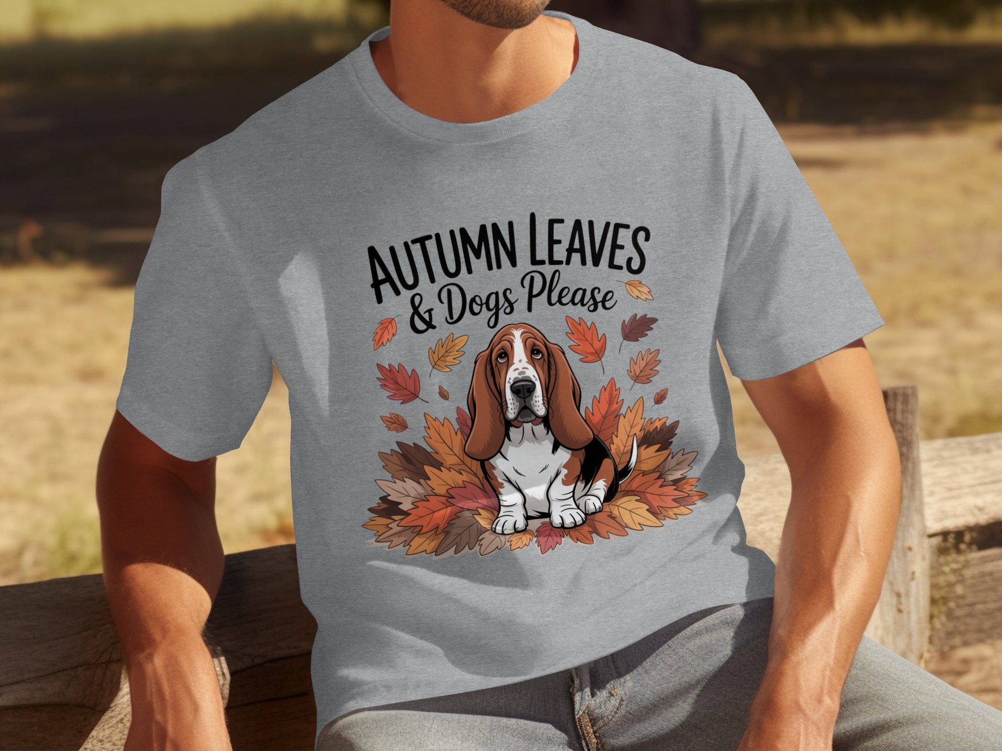 Autumn Leaves and Dogs Please Graphic T-Shirt