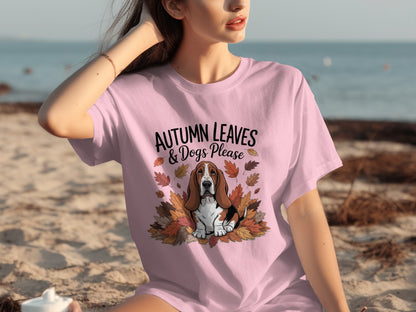 Autumn Leaves And Dogs Please Graphic T-shirt