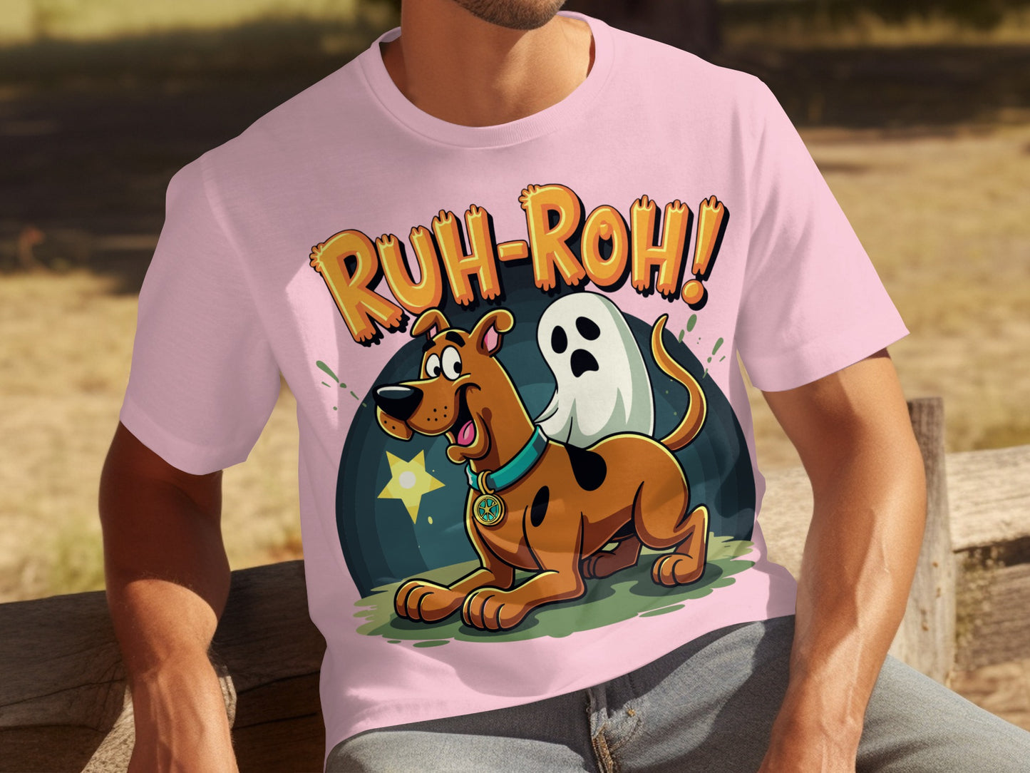 Ruh-Roh Scooby-Doo and Ghost Graphic T-Shirt