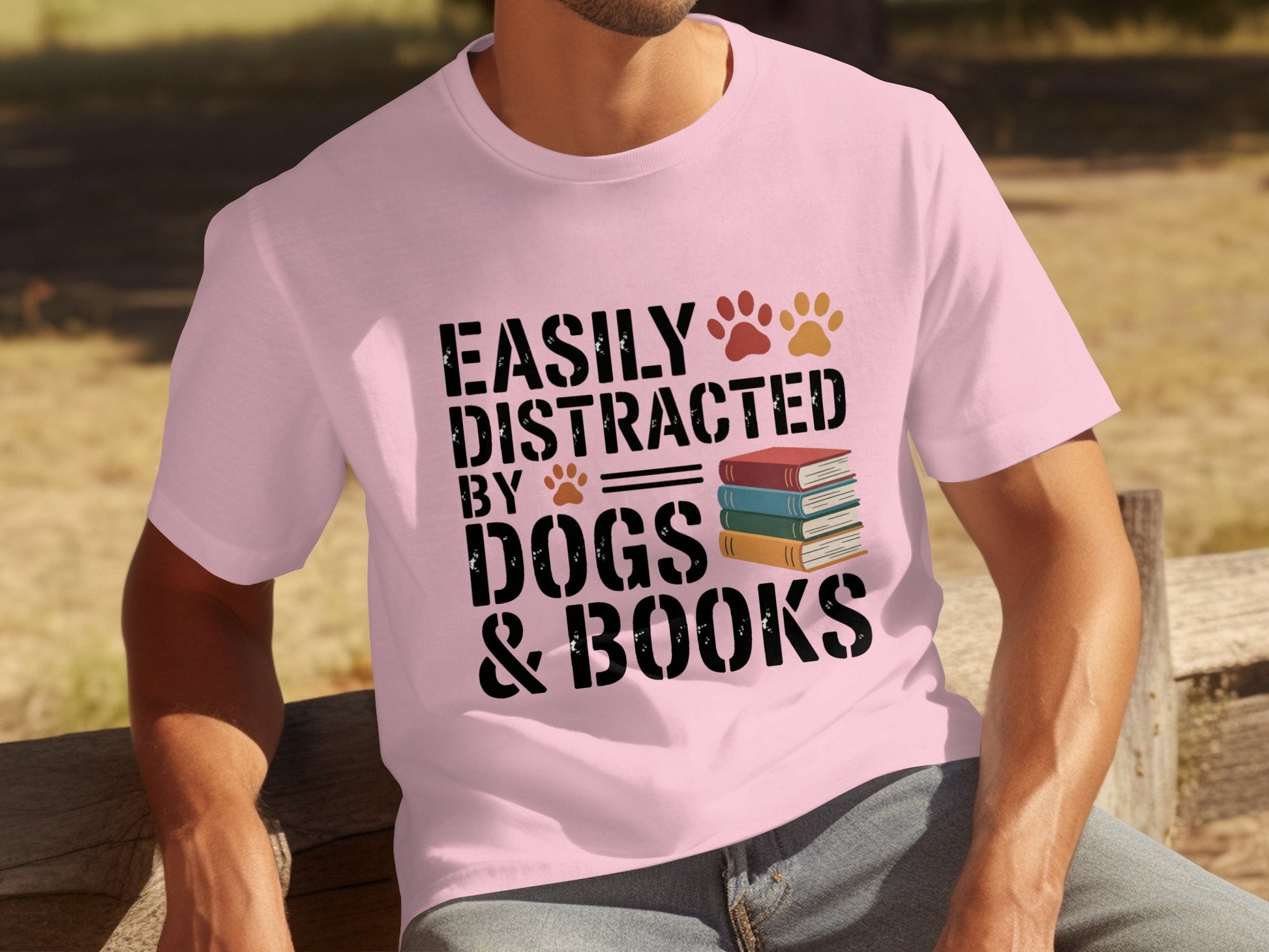 Easily Distracted by Dogs and Books T-shirt
