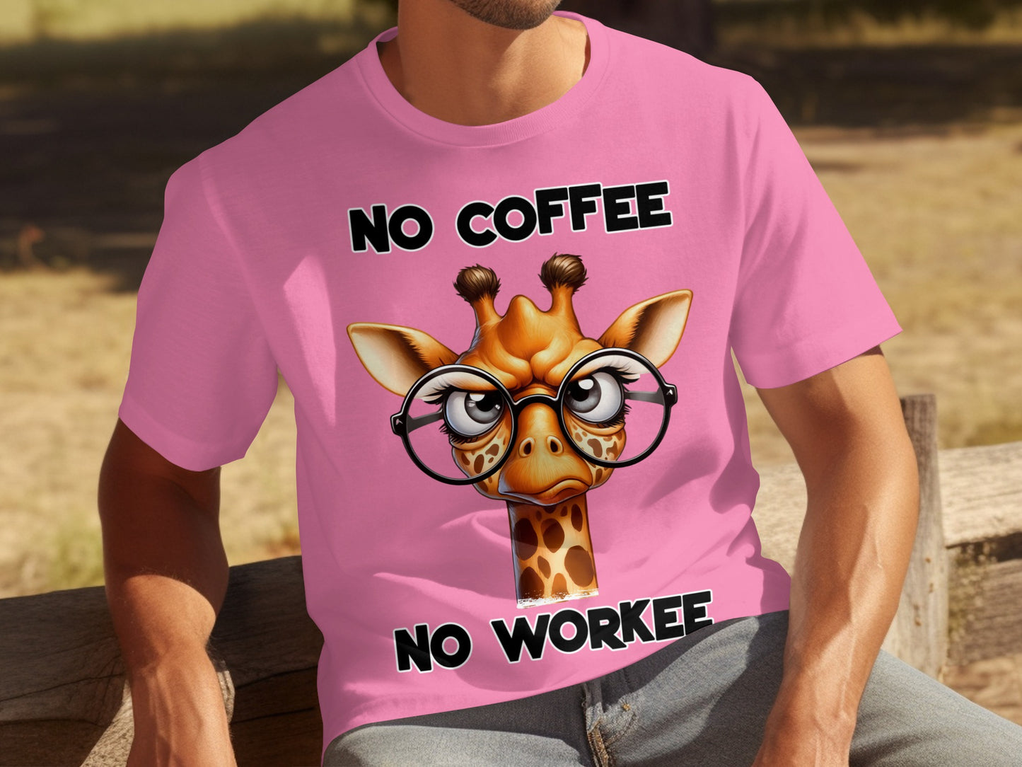 No Coffee No Workee Giraffe T-shirt