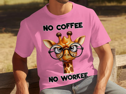 No Coffee No Workee Giraffe T-shirt
