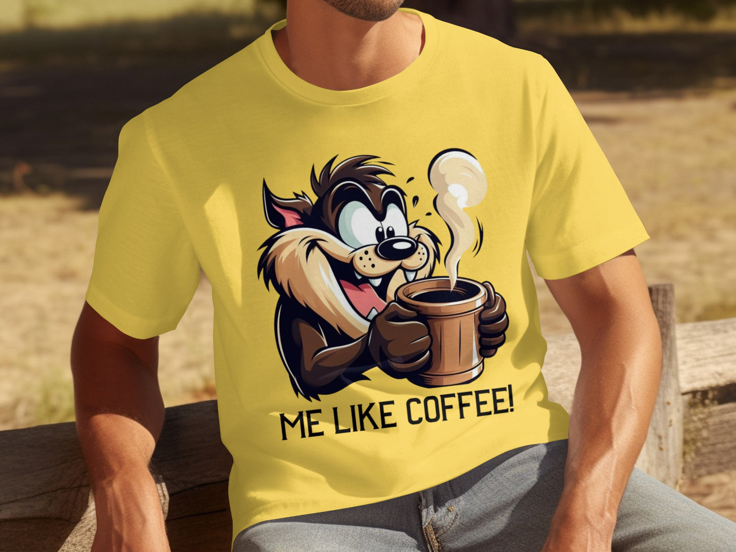 Me Like Coffee Cartoon Character Graphic T-shirt