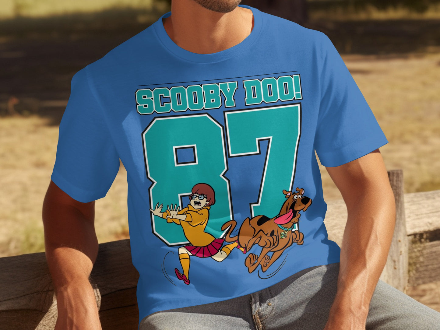Scooby Doo 87 Graphic Print Blue Colorful Shirt