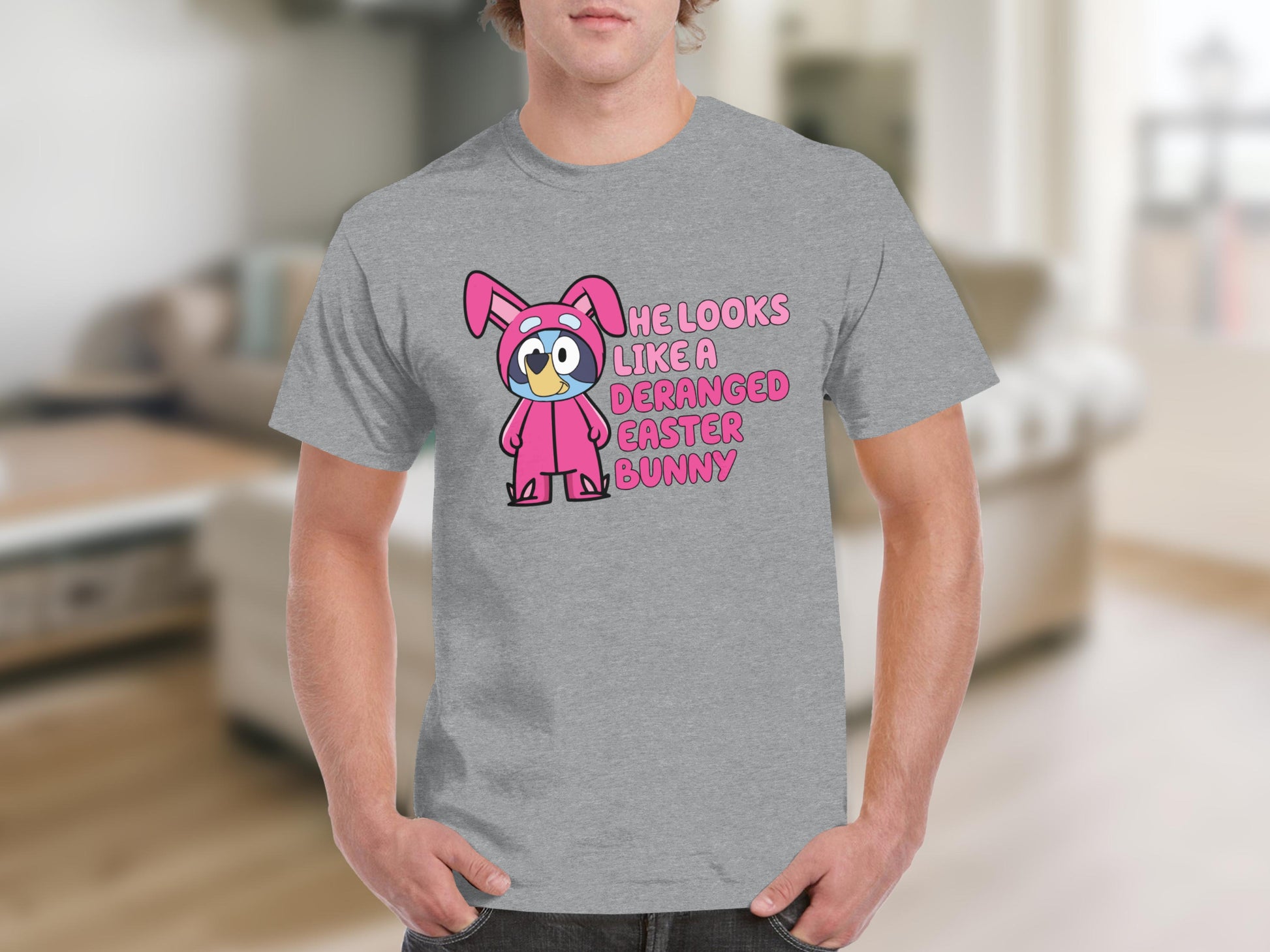 Funny Deranged Easter Bunny Graphic T-Shirt