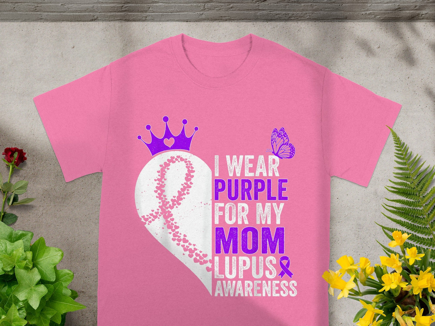 I Wear Purple For My Mom Lupus Awareness Shirt