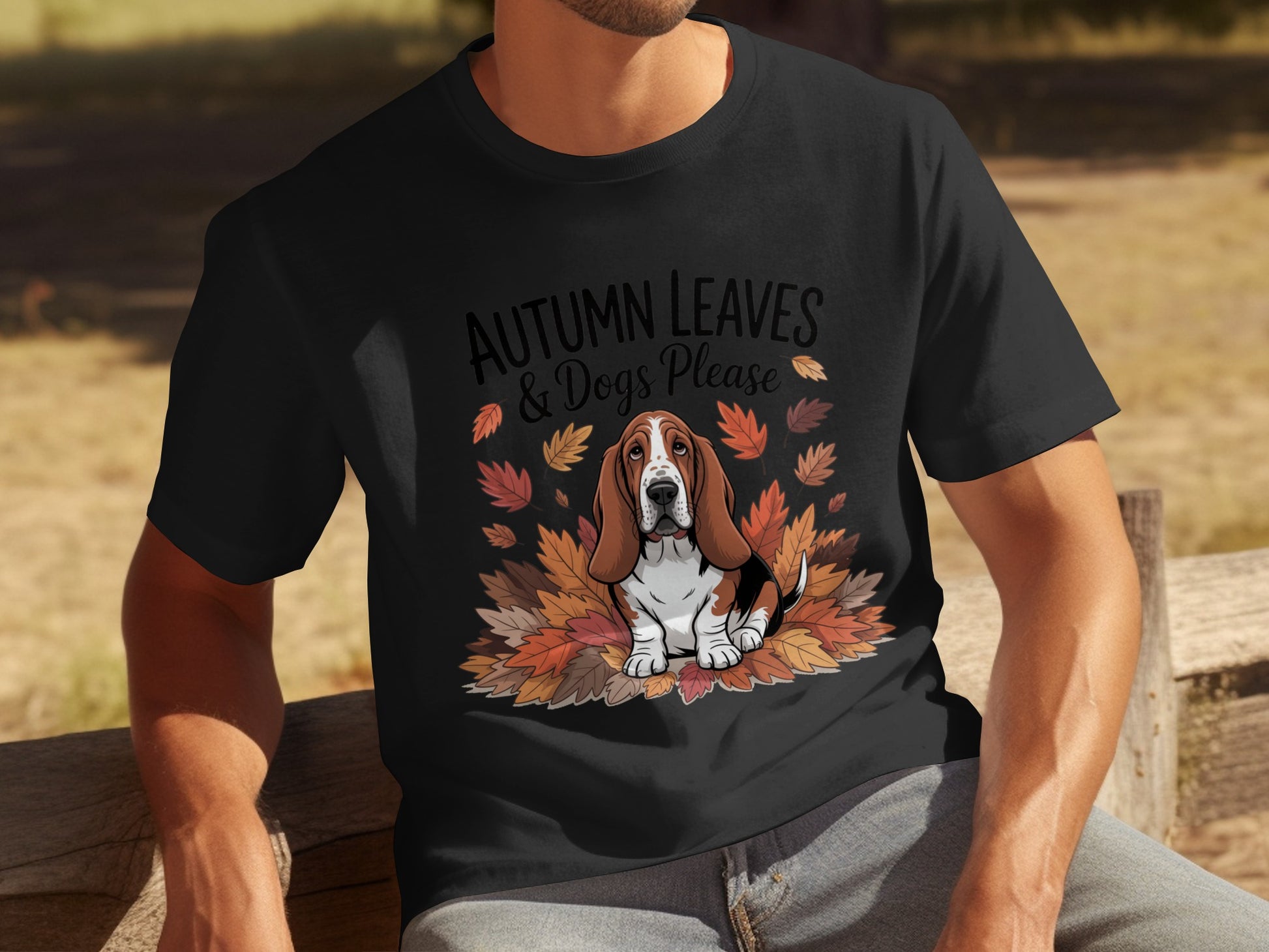 Autumn Leaves & Dogs Please Graphic T-shirt