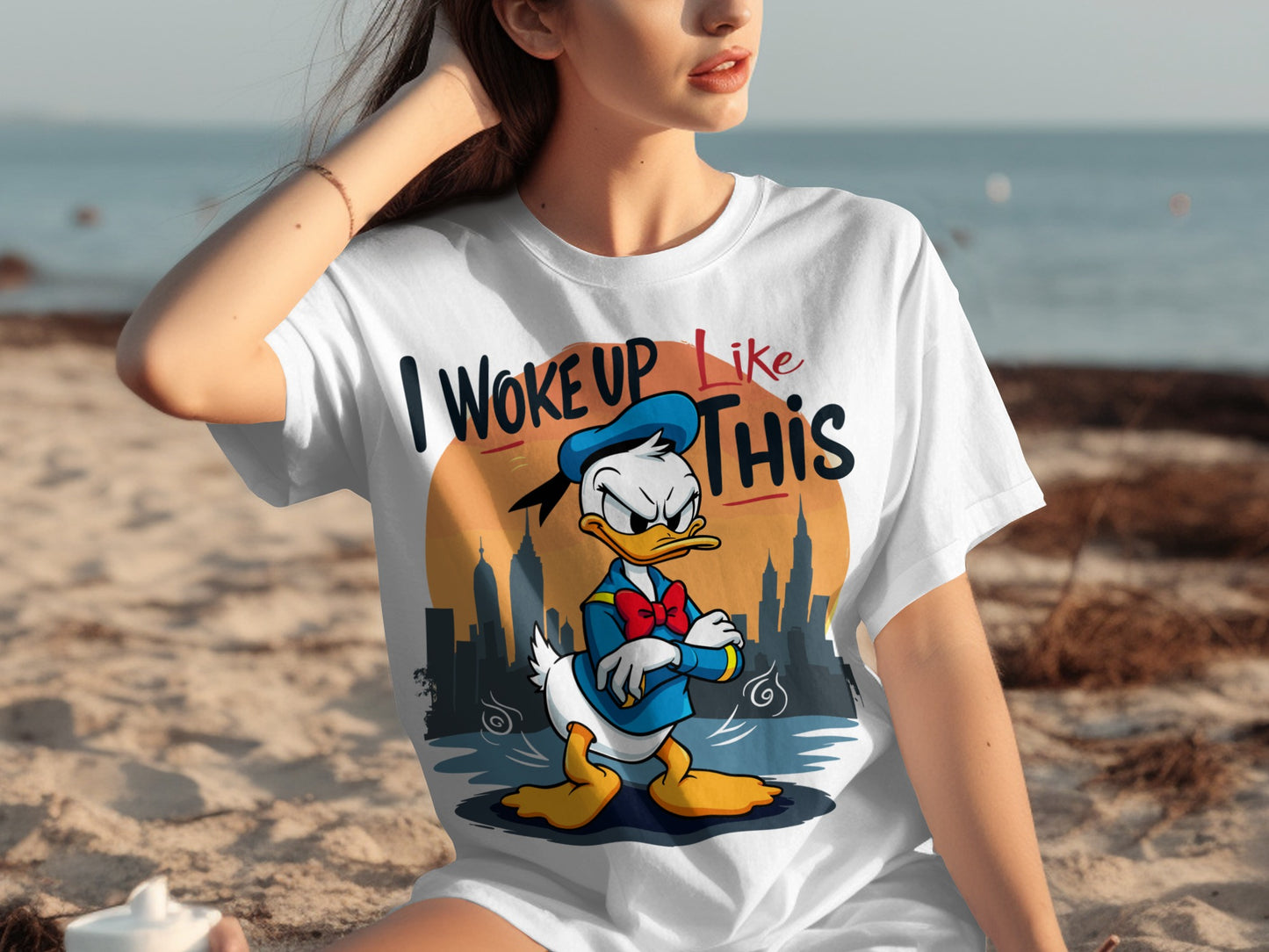 I Woke Up Like This Donald Duck Graphic Tee Shirt