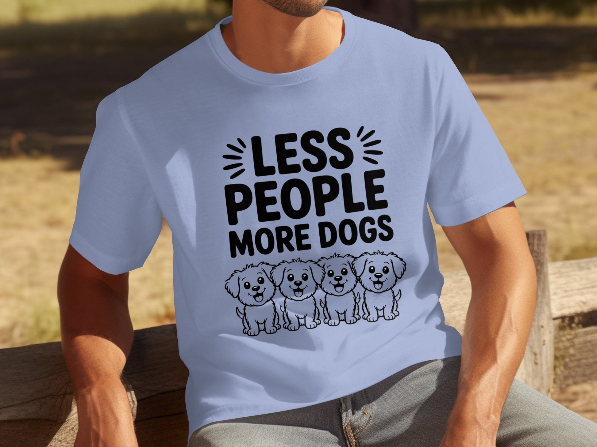 Less People More Dogs Graphic Tee Shirt