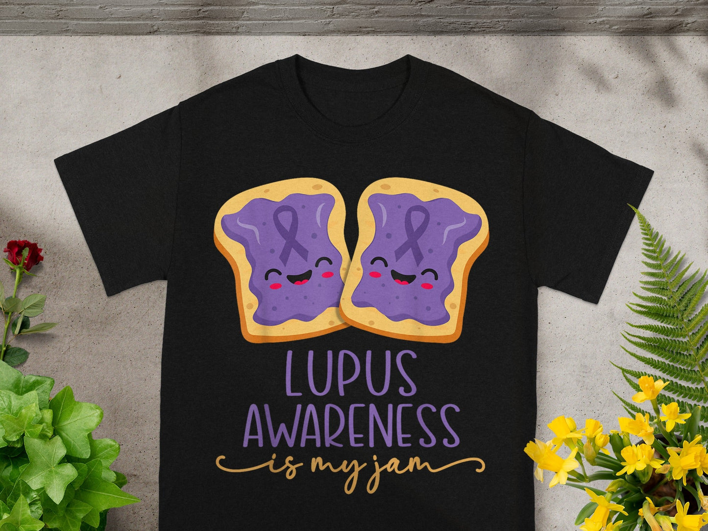 Lupus Awareness Is My Jam Cute Black T-shirt