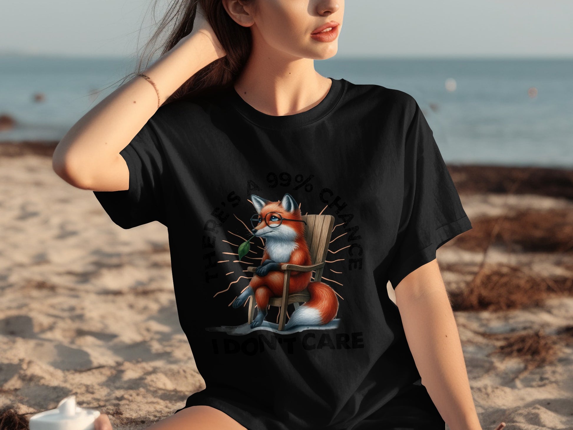 Funny Fox Illustration with Humorous Text T-shirt