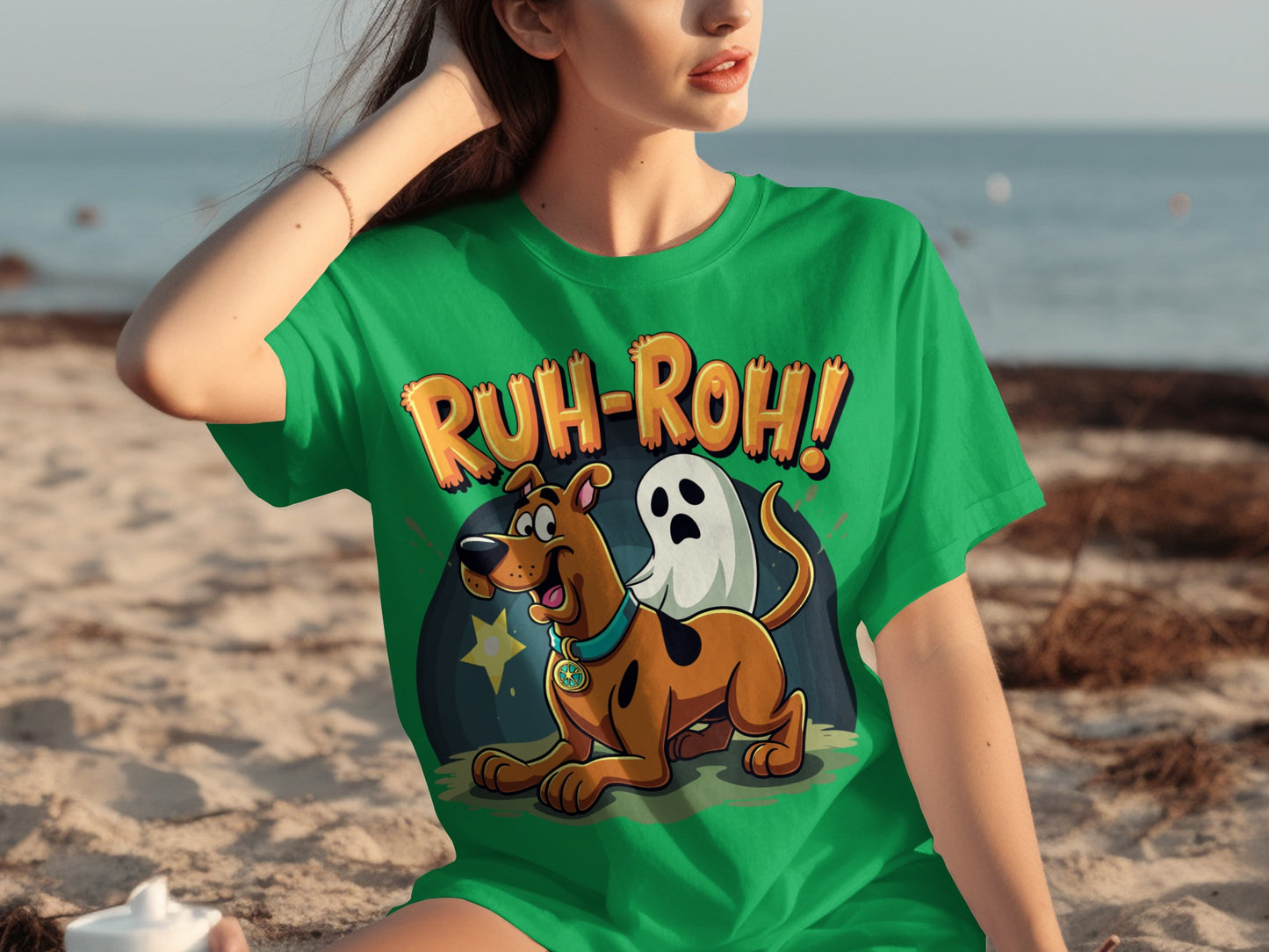 Ruh-Roh Scooby Doo and Ghost Graphic T-Shirt