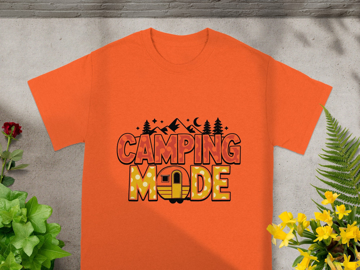 Camping Mode Graphic Tee for Outdoor Enthusiasts