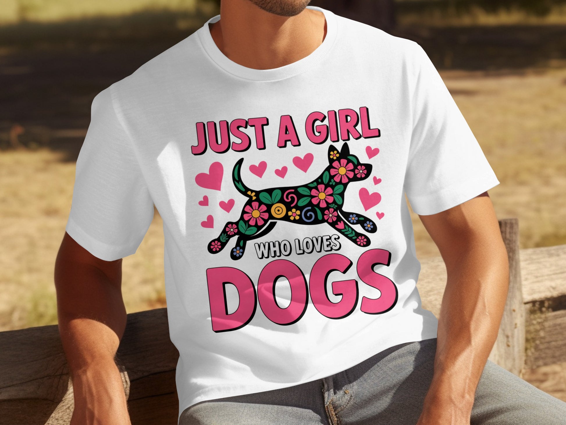 Just a Girl Who Loves Dogs Graphic Tee for Dog Lovers