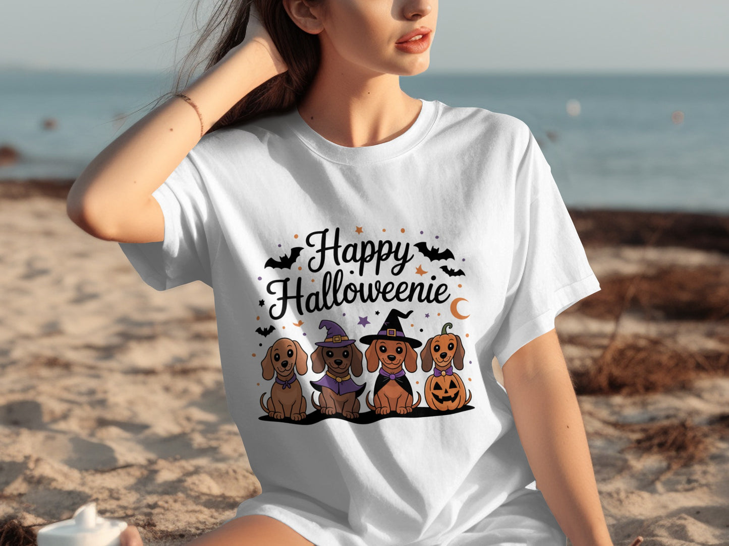 Happy Halloweenie Dogs Cute Halloween T-Shirt