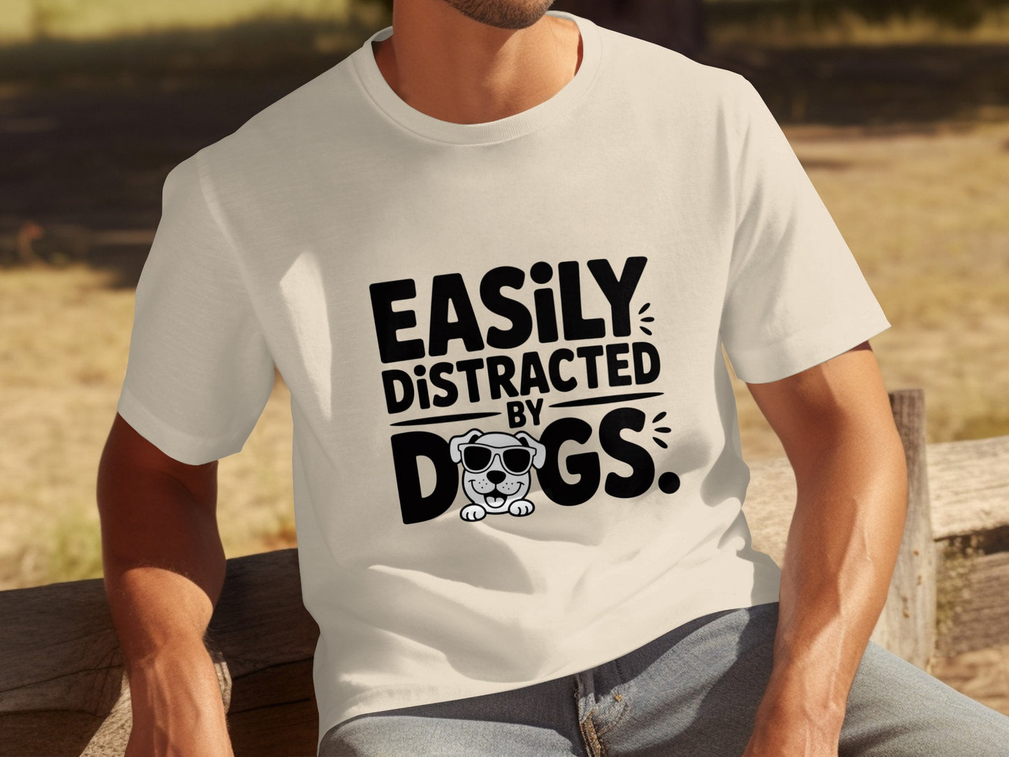 Easily Distracted By Dogs Graphic T-Shirt