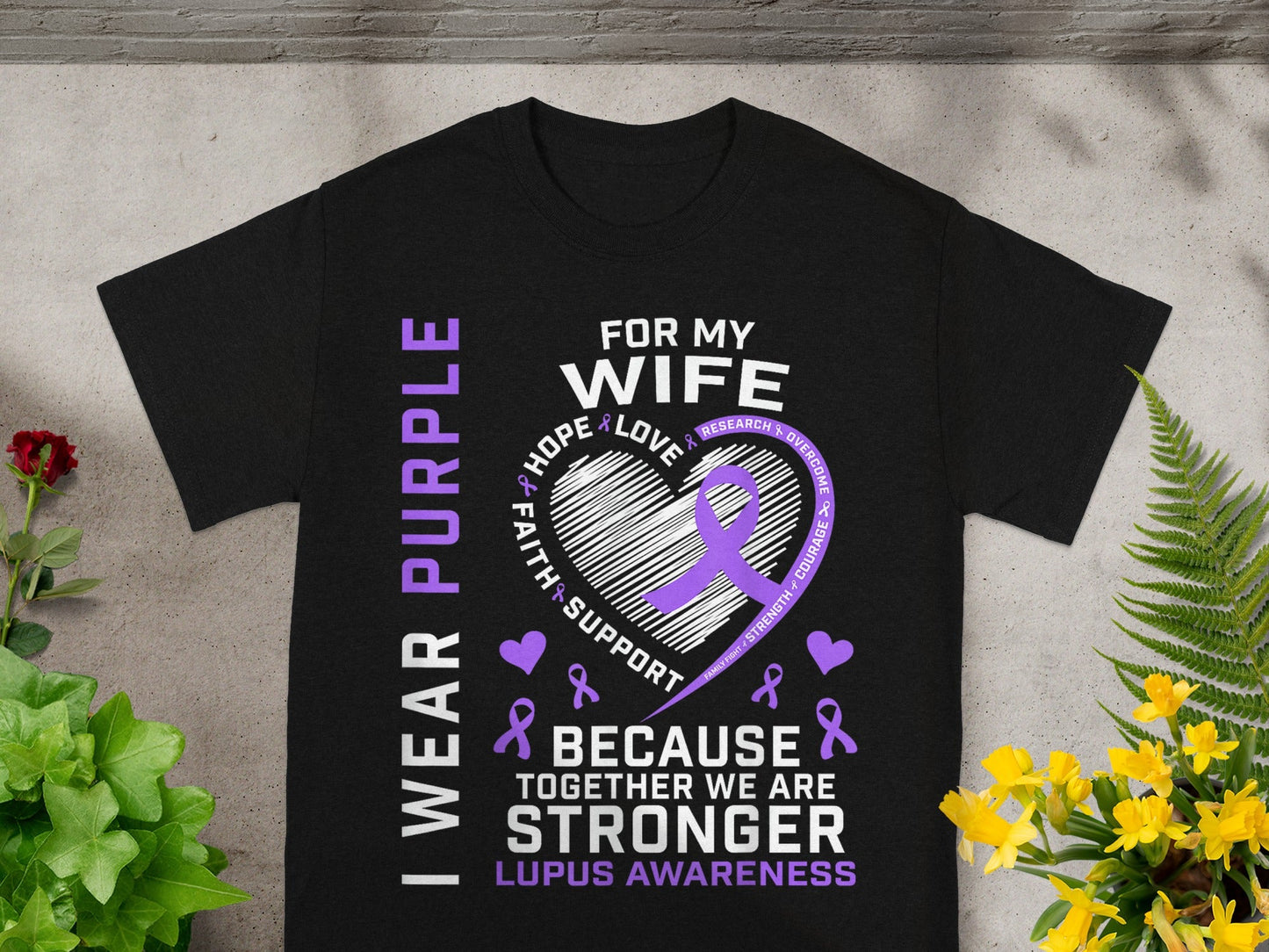 I Wear Purple For My Wife Lupus Awareness Shirt