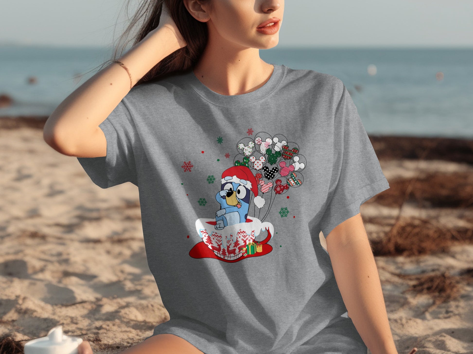 Festive Penguin with Santa Hat Graphic T-Shirt