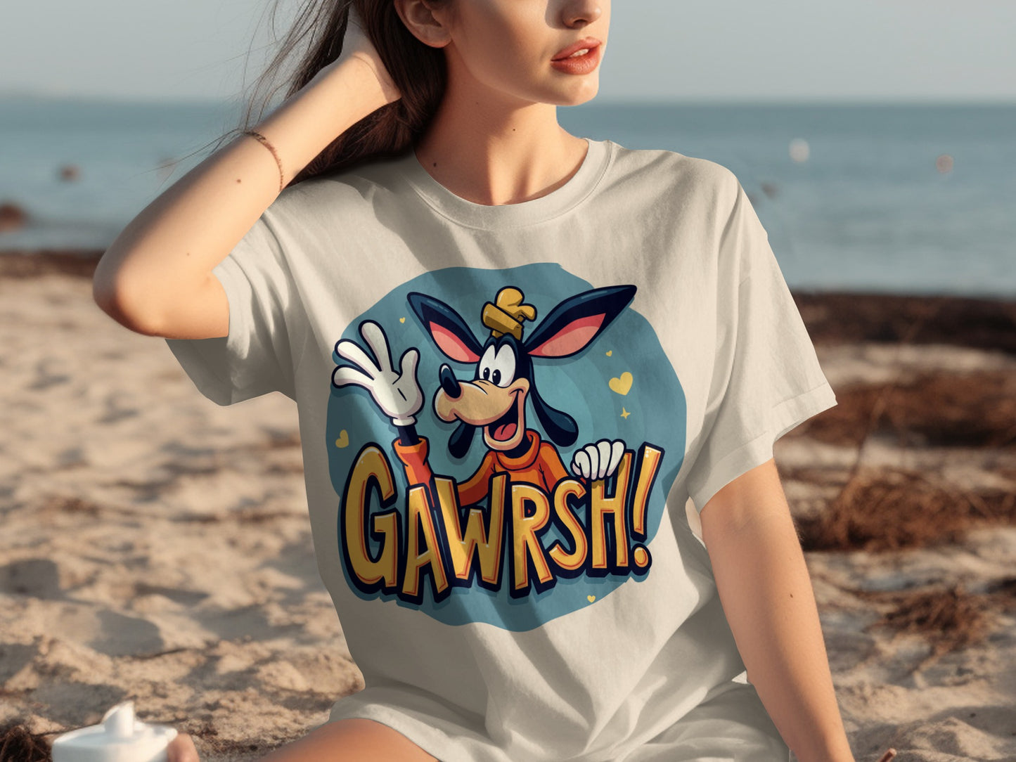 Cartoon Character Gawrsh Graphic Print T-shirt
